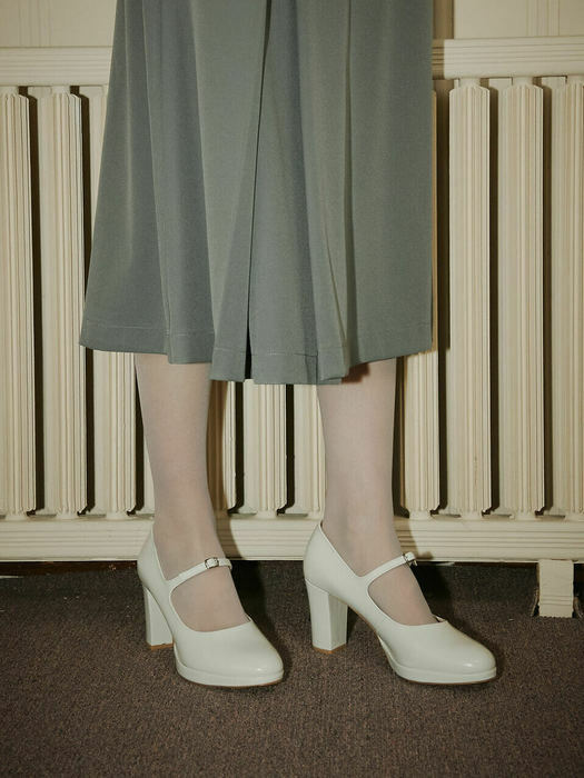 Platform chunky heels_ivory