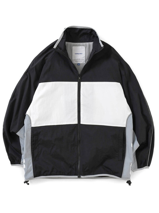 COLORBLOCK NYLON TRACK JACKET BLACK