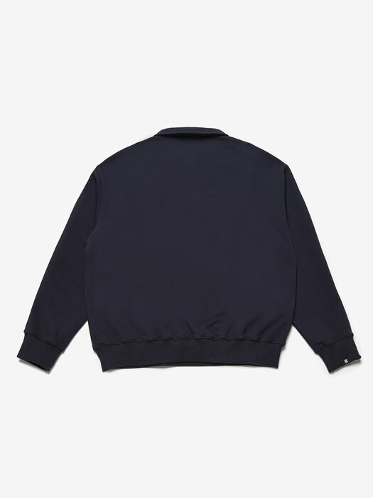 BENSIMON HALF ZIP UP OVERSIZED SWEATSHIRT - NAVY