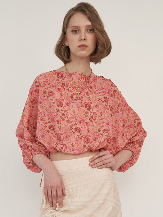 PAISLEY CROP BLOUSE (2colors)