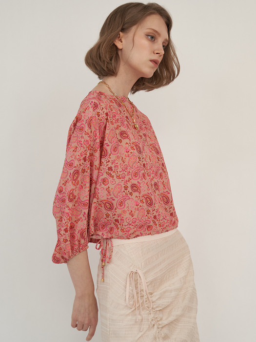 PAISLEY CROP BLOUSE (2colors)