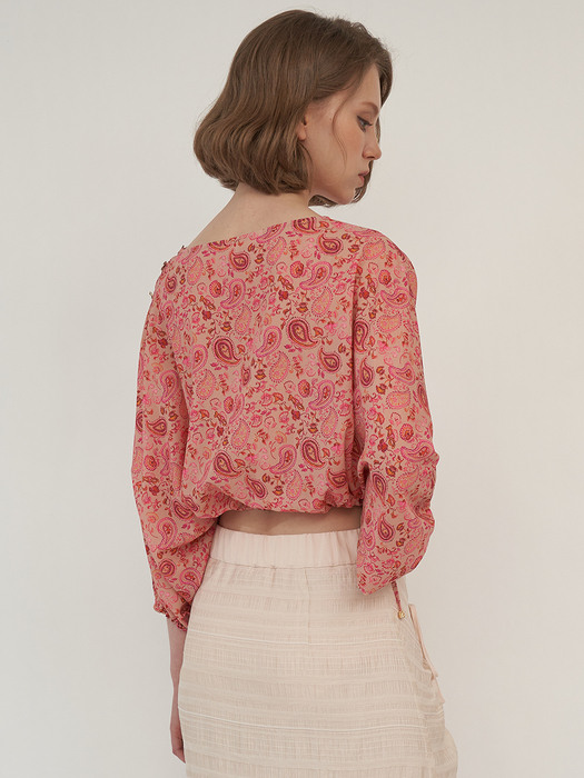 PAISLEY CROP BLOUSE (2colors)