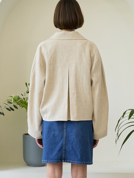 monts 1311 linen cropped jacket -beige (natural beige)