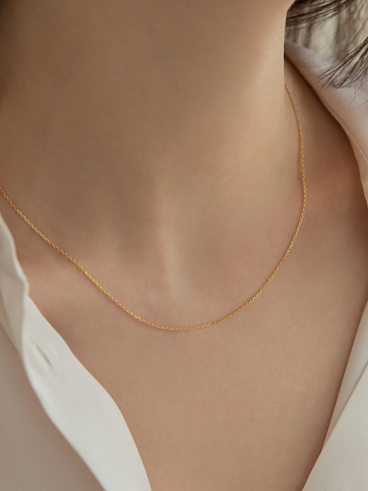 14K Gold Daily Angle Chain Necklace (14k골드)(2type) s07