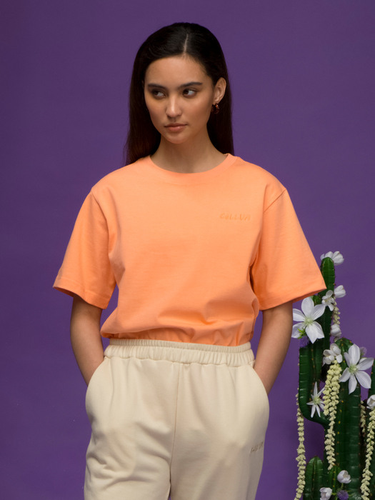 Round neck T-shirt _ Soft salmon