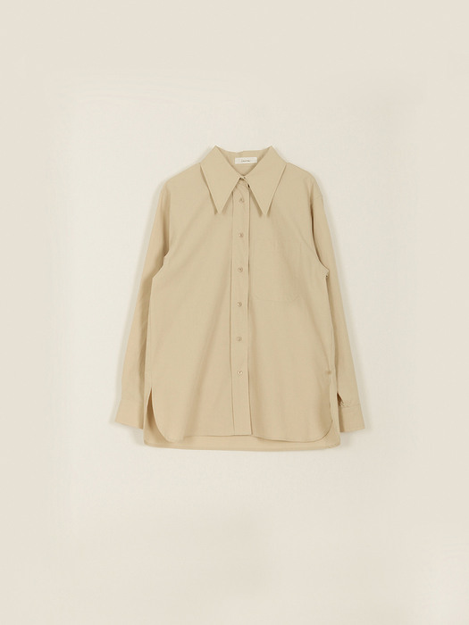 WRAPPED BUTTON DOWN SHIRT (BEIGE)