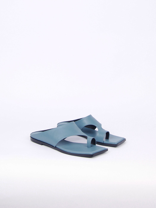 Diana Leather Slides Ocean Blue