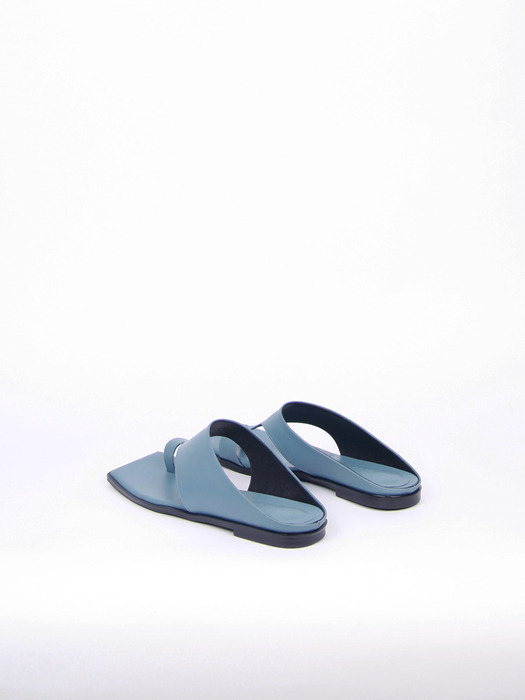 Diana Leather Slides Ocean Blue