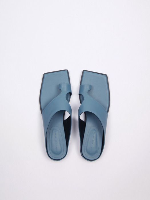 Diana Leather Slides Ocean Blue
