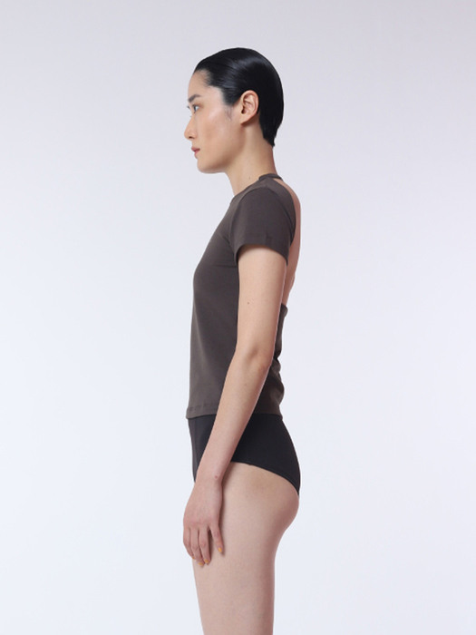 Backless T-shirt (Brown)