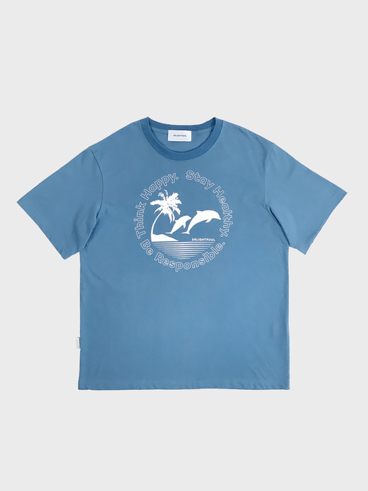 Dolphin Twins T-shirts - Haze Blue