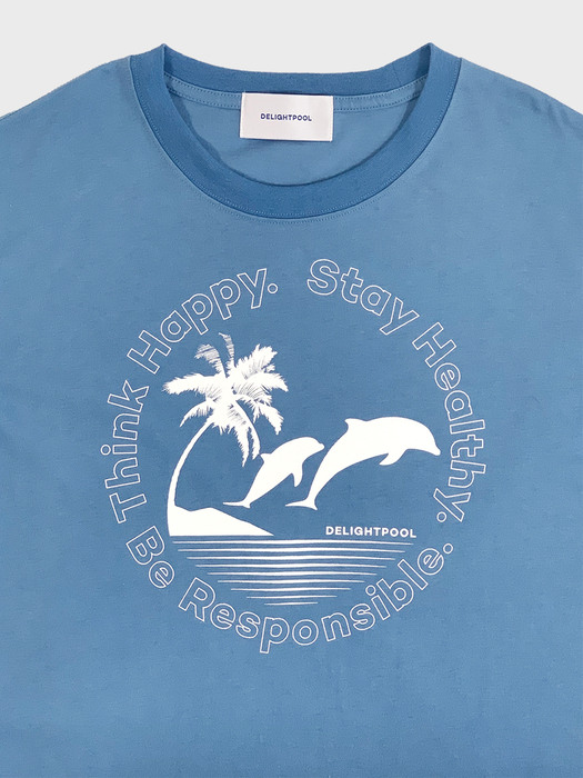 Dolphin Twins T-shirts - Haze Blue