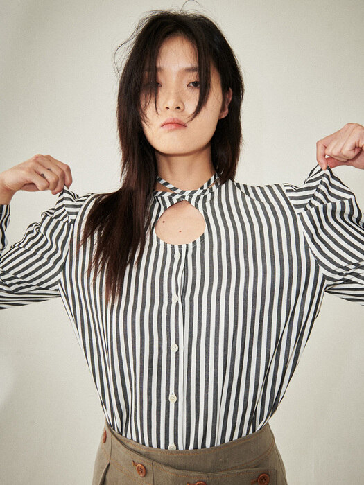 STRIPE PUFF BLOUSE