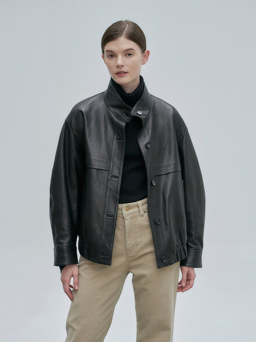 21FN leather blouson jacket [BK]