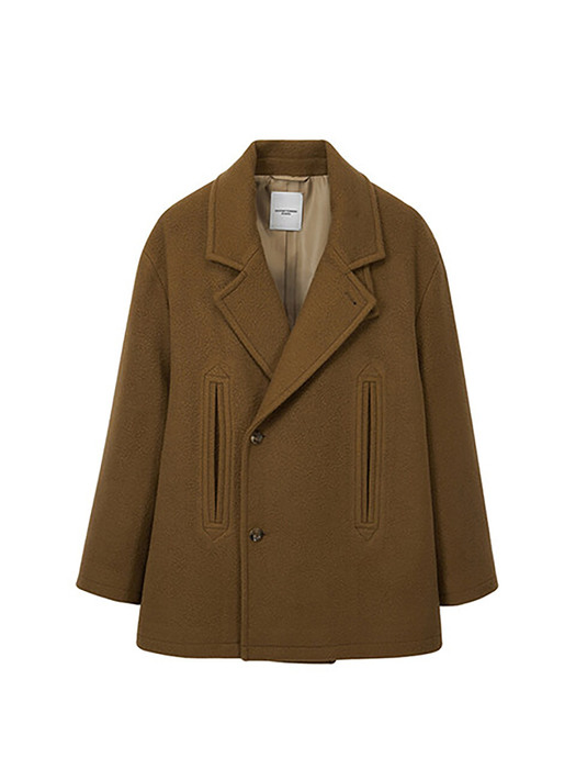 DOUBLE BREASTED HALF COAT / CAMEL