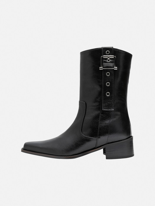 Belted middle boots -5colors