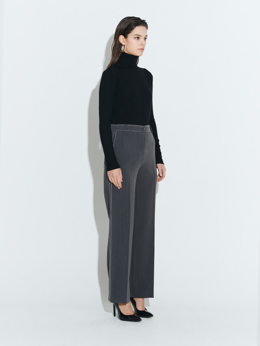 Stitched straight trouser [Grey]
