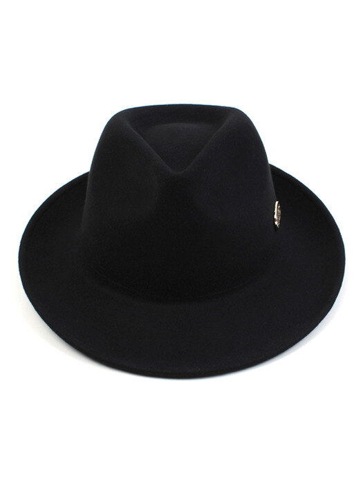 BU Simple GD Black Wool Fedora 울페도라