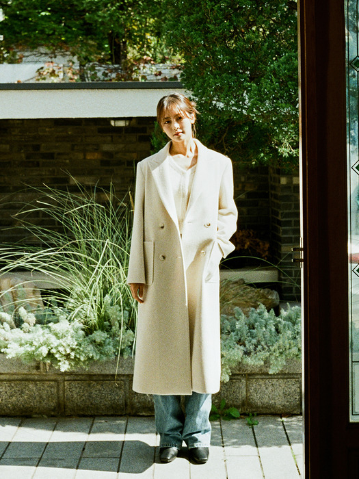 Standard cashmere double long coat (2color)
