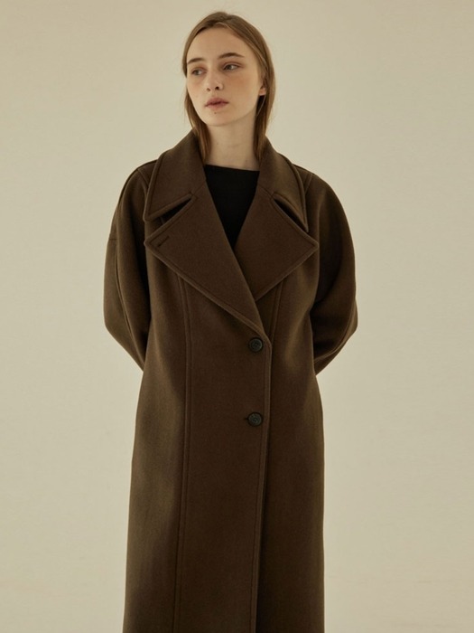 Cashmere Silhouette Coat - Brown