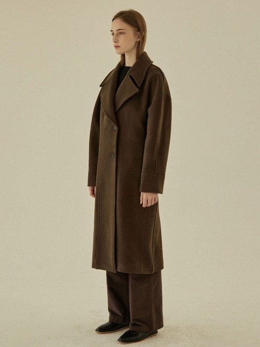 Cashmere Silhouette Coat - Brown