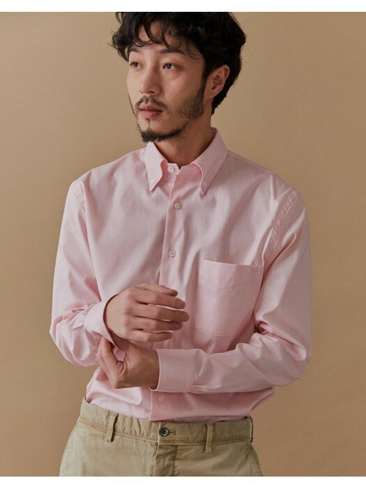 [RAUM MEN] 핑크 버튼다운 면 캐주얼 셔츠 (ROSH0F003P1)