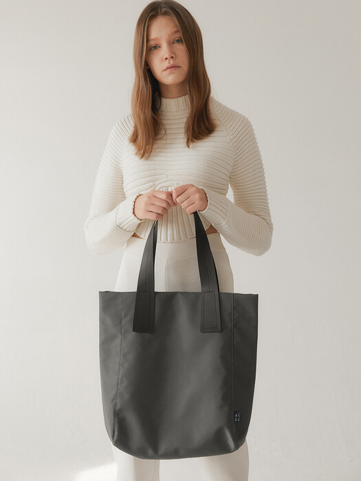 Eco-Leather Strap Shoulder Bag_Gray