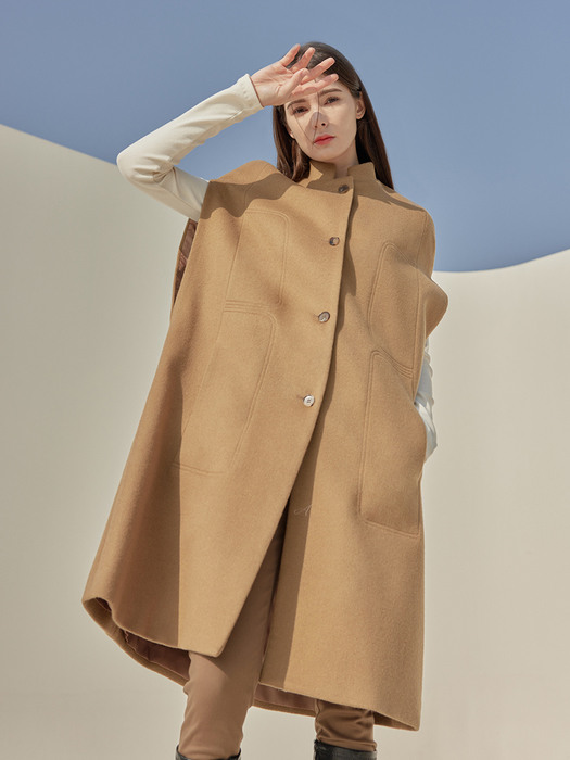 Bliss cape wool coat_BEIGE