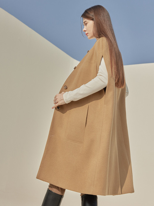 Bliss cape wool coat_BEIGE