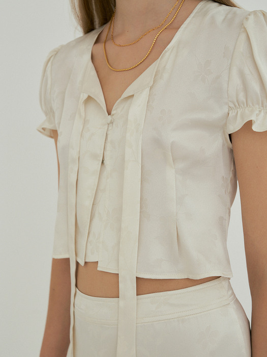 JACQUARD CROP BLOUSE