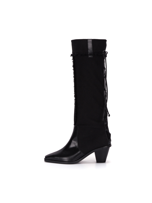 BACK RACE UP BOOTS IN BLACK