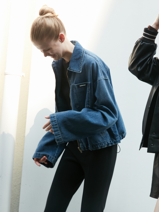 크롭 스트링 데님 점퍼CROP STRING DENIM JUMPER_BLUE