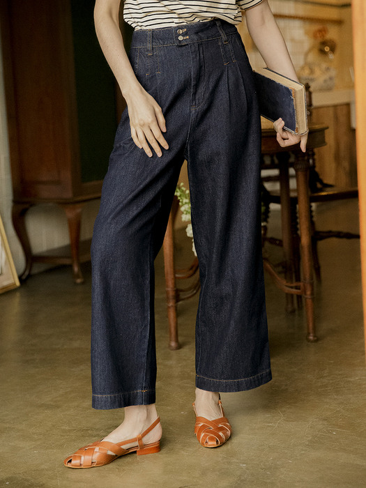 RACHAEL wide denim pants_indigo blue