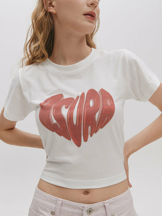 HEART JELLY CROP T(RED)