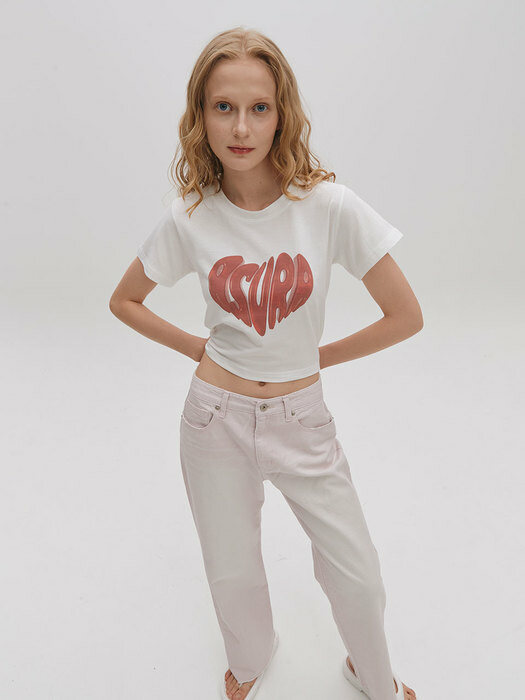 HEART JELLY CROP T(RED)