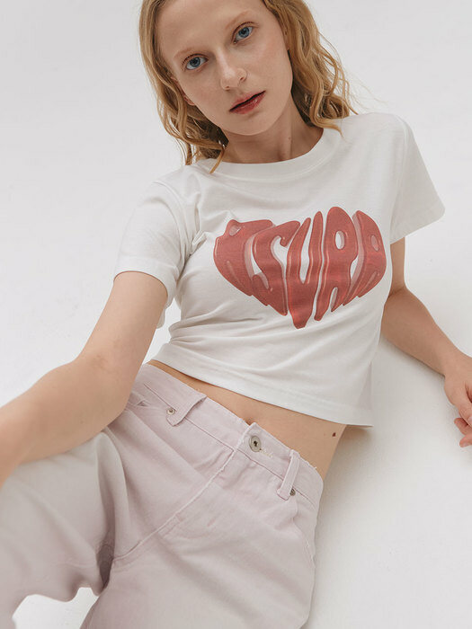 HEART JELLY CROP T(RED)