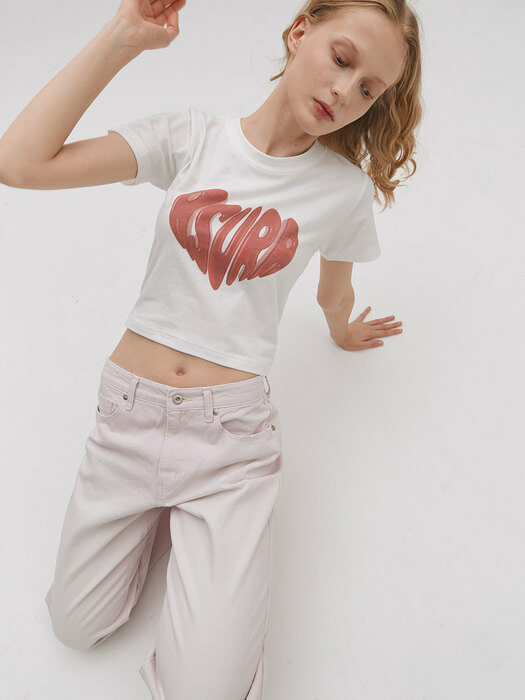 HEART JELLY CROP T(RED)