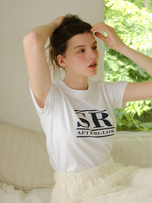 SR T-SHIRT - WHITE+NAVY