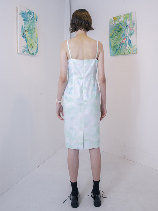 shirred sleeveless dress_gradation