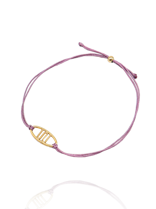 Uni Skinny Violet Cord Silver Bracelet Ib239 [Silver]
