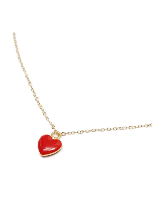 I LOVE ME TINY HEART NECKLACE / HRT040-RED