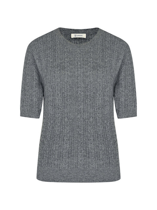 Wool Cable Knit Top[LMBBAUKN135]-Gray