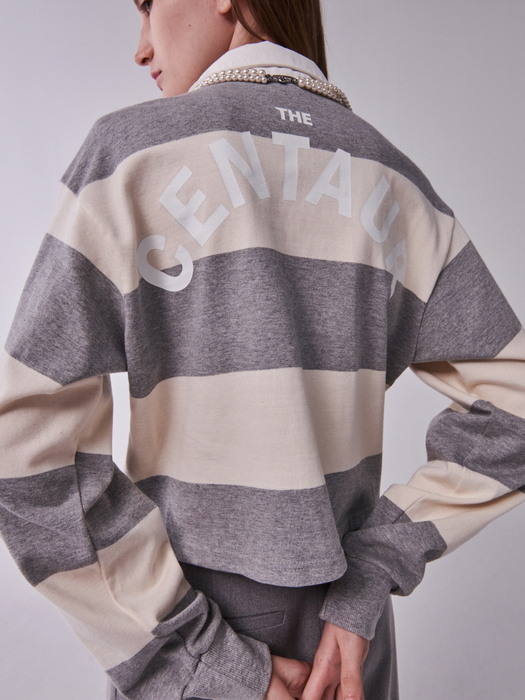 SHIRT FOUR BEAUTY RUGBY STRIPE_GRAY