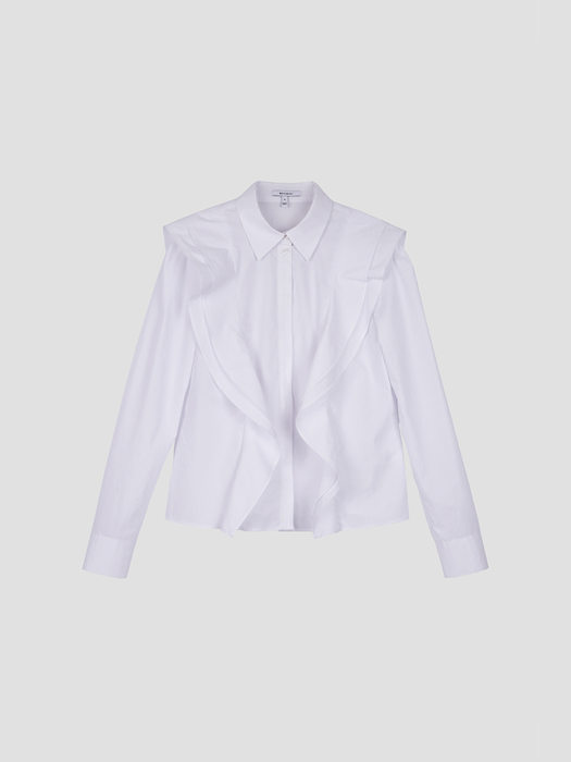 [22FW] Ruffle Detail Shirt - White