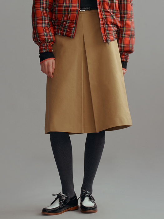 FENCHURCH A-line midi skirt (Camel/Navy)