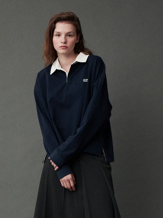 Rugby Collar T-Shirts_Navy