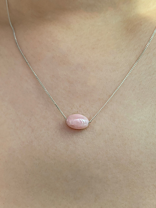 쌀알 핑크오팔 목걸이 (Rice Pink Opal Necklace)
