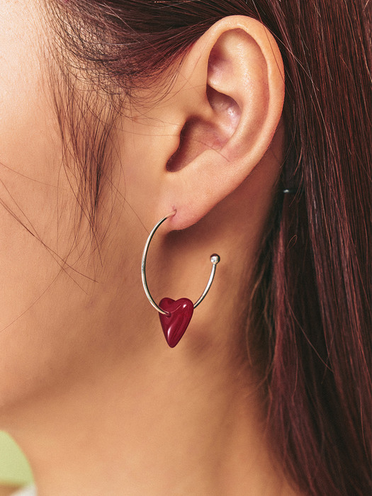 Marge Heart quartz earrings