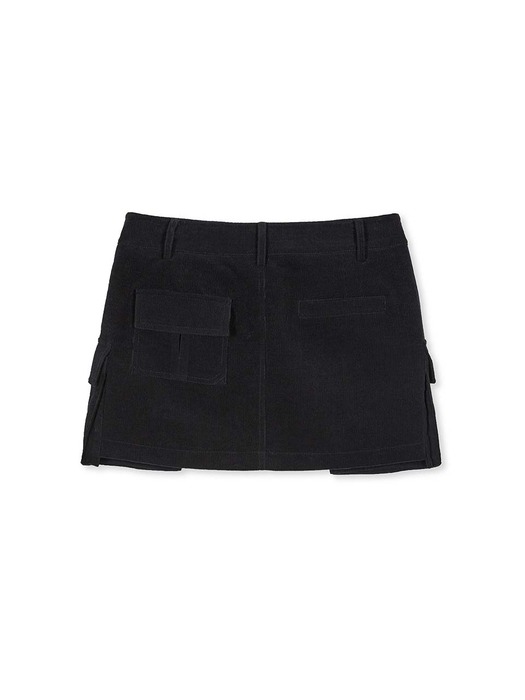 Corduroy Mini Skirt in Black VW2WS486-10