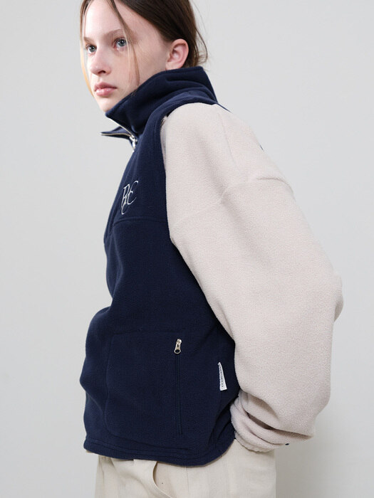 RCC Fleece Half Zipup Vest [NAVY]